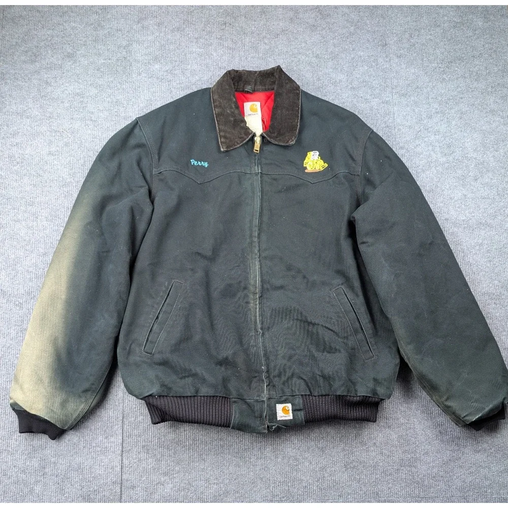 Carhartt Canvas Jacket Mens Large Call J13 Santa Fe Trucker Thrashed Faded Work